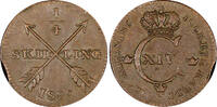 1/4 Skilling SWEDEN Carl XIV Johan Copper 1829  26 mm XF KM# 595 (21 349) Uncertified