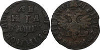 1714 Denga 1714 RUSSIA PETER I Copper 1/2 Kopek 3,75 g. aVF KM# 116 (6897) ss-