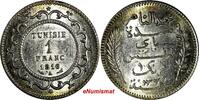 Tunisia 1 Franc 1916 TUNISIA Muhammad al-Nasir Bey Silver AH1335/1916-A ... 41,23 EUR  zzgl. 12,88 EUR Versand