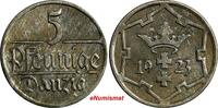 Poland 5 Pfennig 1923 Danzig Free City Copper-Nickel 1923  XF KM# 142 (1... 30,06 EUR  zzgl. 12,88 EUR Versand