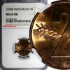 Switzerland 2 Rappen 1958 Switzerland Bronze 1958 B  NGC MS64 RB Wheat s... 38,65 EUR  zzgl. 12,88 EUR Versand