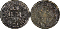 Russian Federation 1707 Denga 1707 RUSSIA PETER I Copper 1/2 Kopek Dark Toned KM# 115 (21 685) Uncertified