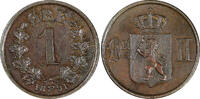 Norway Bronze Norway Oscar II 1891 1 Ore Norwegian Lion KM# 352 (21 673) -
