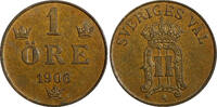 1 Öre Sweden Oscar II Bronze 1906  2 Years Type ch.UNC BETTER DATE KM# 768 (926) unz