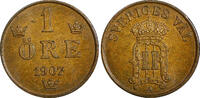 1 Öre Sweden Oscar II Bronze 1907  2 Years Type UNC/BU KM# 768 (21 923) unz