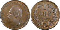 Bronze Sweden Carl XV Adolf  1872 L.A. 1 Ore UNC Condition KM# 705 (22 000) unz