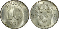 Sweden 10 Öre SWEDEN Gustaf V Silver 1917 W WWI ISSUE UNC KM# 780 (21 913) -