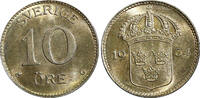 10 Öre SWEDEN Gustaf V Silver 1934 G  UNC TONED KM# 780 (21 903) unz