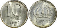 10 Öre Sweden Gustaf V (1907-1950) Silver 1943 G  BU KM# 813 (22 069) Uncertified