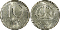10 Öre Sweden Gustaf V (1907-1950) Silver 1943 G  UNC KM# 813 (22 066) unz