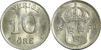 10 Öre Sweden Gustaf V (1907-1950) Silver 1938 G  GEM BU KM# 780 (22 073) Uncertified