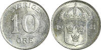 10 Öre SWEDEN Gustaf V Silver 1941 G  UNC KM# 780 (22 133) unz