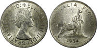 Australia 1954 Florin Australia Silver Royal Visit of Elizabeth II High Grade KM# 55 (26) -