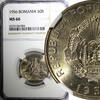 Romania 50 Bani 1956 Romania 1956  NGC MS66 GEM BU ONLY 1 GRADED HIGHEST... 107,36 EUR  zzgl. 12,88 EUR Versand