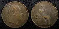 India 1 Penny Great Britain Edward VII Bronze 1902 1 YEAR TYPE KM# 794.1 (22 510) -