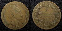 Sweden 2/3 Skilling 1855 SWEDEN Oscar I Copper 1855  Last Year Type KM# ... 10,74 EUR  zzgl. 12,88 EUR Versand