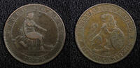 Spain 5 Centimos SPAIN Provisional Government Copper 1870 OM KM#662 (22 481) -