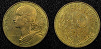 France 10 Centimes 1975 FRANCE Aluminum-Bronze 1975  KM# 929 (22 716) Un... 2,58 EUR  zzgl. 12,88 EUR Versand