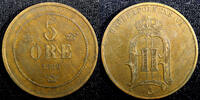 Sweden 5 Öre 1886 SWEDEN Oscar II 1886  small letters Mintage- 269,000 K... 25,77 EUR  zzgl. 12,88 EUR Versand
