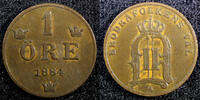 Sweden 1 Öre 1884 Sweden Oscar II Bronze 1884  Large letters KM# 750 (23... 12,88 EUR  zzgl. 12,88 EUR Versand