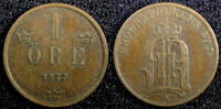 Sweden Bronze 1877 SWEDEN Oscar II  1877 1 Ore Large Letters KM# 745 (23... 10,74 EUR  zzgl. 12,88 EUR Versand