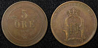 Sweden 5 Öre 1898 SWEDEN Oscar II Bronze 1898  27mm KM# 757 (22 959) Unc... 10,74 EUR  zzgl. 12,88 EUR Versand