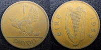 Ireland 1 Penny 1952 Ireland Republic Bronze 1952  Hen with chicks KM# 1... 4,29 EUR  zzgl. 12,88 EUR Versand