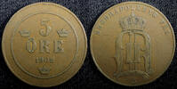 Sweden 5 Öre 1902 SWEDEN Oscar II Bronze 1902  27mm Mintage-441,660 KM# ... 6,44 EUR  zzgl. 12,88 EUR Versand