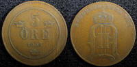 Sweden 5 Öre 1905 SWEDEN Oscar II Bronze 1905  27mm Mintage-545,080 KM# ... 6,44 EUR  zzgl. 12,88 EUR Versand