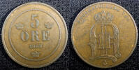Sweden Bronze 1888 SWEDEN Oscar II (1872-1907)  1888 5 ORE KM# 736 (22 9... 16,75 EUR  zzgl. 12,88 EUR Versand