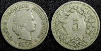 Switzerland 5 Rappen 1897 SWITZERLAND Copper-Nickel 1897 B  Mintage-500,... 7,73 EUR  zzgl. 12,88 EUR Versand