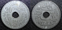 Tunisia 20 Centimes 1942 TUNISIA Zinc 1942  WWII Issue aUNC TONED KM# 26... 21,47 EUR  zzgl. 12,88 EUR Versand
