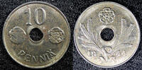 Finland 10 Pennia 1944 FINLAND Iron 1944  WWII Issue BU Coin KM#34.1 (23... 12,84 EUR  zzgl. 12,88 EUR Versand