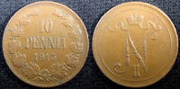 Finland 10 Penniä 1915 Finland Nicholas II Copper 1915 10 Penniä Mintage... 8,59 EUR  zzgl. 12,88 EUR Versand