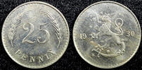 Finland 25 Penniä 1930 FINLAND Copper-Nickel 1930 S 25 Penniä BU Coin KM... 17,18 EUR  zzgl. 12,88 EUR Versand