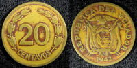 Ecuador 20 Centavos 1942 ECUADOR Brass 1942 D  1 Year Type Denver Mint K... 4,29 EUR  zzgl. 12,88 EUR Versand