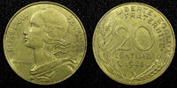 20 Centimes FRANCE Aluminum-Bronze 1985  KM# 930 (22 727) Uncertified