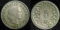 Switzerland 5 Rappen 1908 SWITZERLAND Copper-Nickel 1908 B  KM# 26 (23 7... 4,25 EUR  zzgl. 12,88 EUR Versand