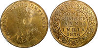 India 1/4 Anna India-British George V Bronze 1936 (B) ch.UNC Toned KM# 512 (23 661) -