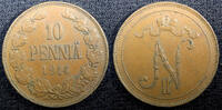Finland 10 Penniä 1914 Finland Nicholas II Copper 1914 10 Penniä Mintage... 8,59 EUR  zzgl. 12,88 EUR Versand