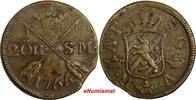 SWEDEN Adolf Frederick (1751-1771) Copper 1766 S.M.2 Ore 33.7 mm KM# 461 (14740) Uncertified