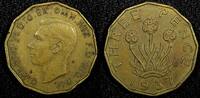 United Kingdom 3 Pence Great Britain George VI 1937 1st Year Type KM# 849 (24 181) -