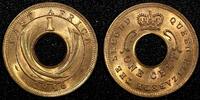 United Kingdom 1 Cent East Africa Elizabeth II Bronze 1956 H GEM BU Heaton's Mint KM# 35 (091) -