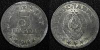 Yugoslavia 5 Dinara 1945 Yugoslavia Zinc 1945  WWII Issue 26.5mm 1 Year ... 5,97 EUR  zzgl. 12,88 EUR Versand