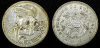 Guatemala 25 Centavos Guatemala Silver 1958 Mintage-394 361 27mm Toned KM# 258 (24 644) -