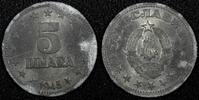Yugoslavia 5 Dinara 1945 Yugoslavia Zinc 1945  WWII Issue 26.5mm 1 Year ... 4,25 EUR  zzgl. 12,88 EUR Versand