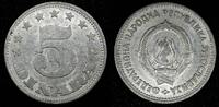 Yugoslavia 5 Dinara 1953 Yugoslavia Aluminum 1953  1 Year Type 	24.6 mm ... 4,25 EUR  zzgl. 12,88 EUR Versand