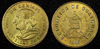 Guatemala 1 Centavo Guatemala Bartolome de las Casas Brass 1988 KM# 275.3 (24 622) -