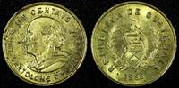 Guatemala 1 Centavo Guatemala Bartolome de las Casas Brass 1988 UNC KM# 275.3 (24 623) -