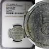 Algeria 5 Centimes ALGERIA 1915 Token Bone Chamber of Commerce NGC UNC DETAILS KM# TnC1 -